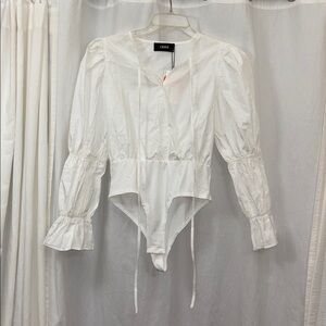 Cider White Puff Sleeve Bodysuit
